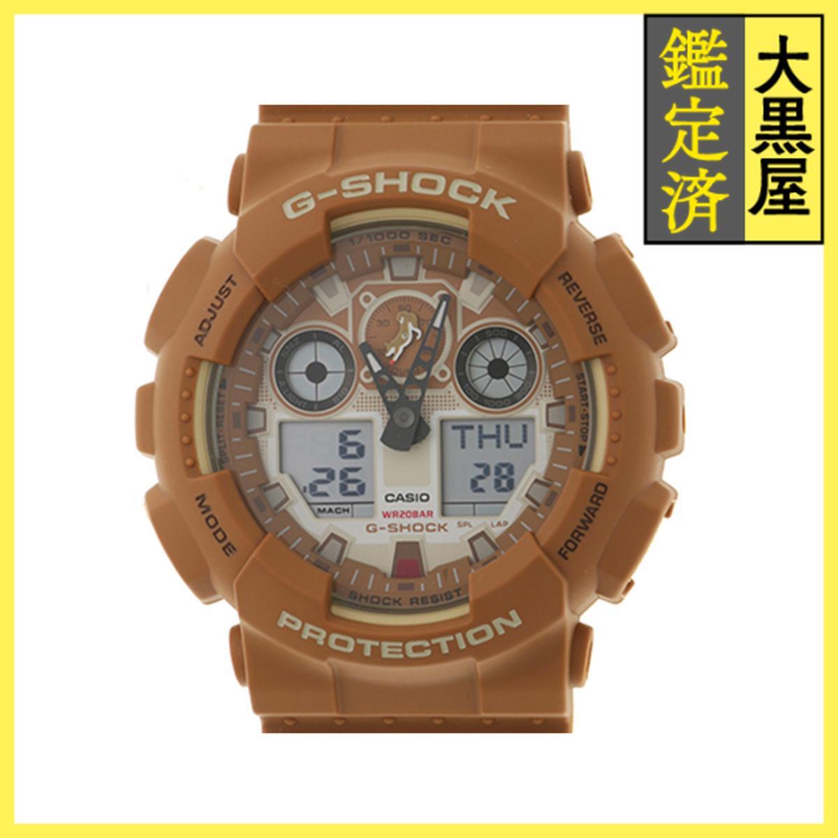 CASIO カシオ G-SHOCK GA-100SHB-5AJR 樹脂 クォーツ ブラウン 男性用/Men's watches拍卖