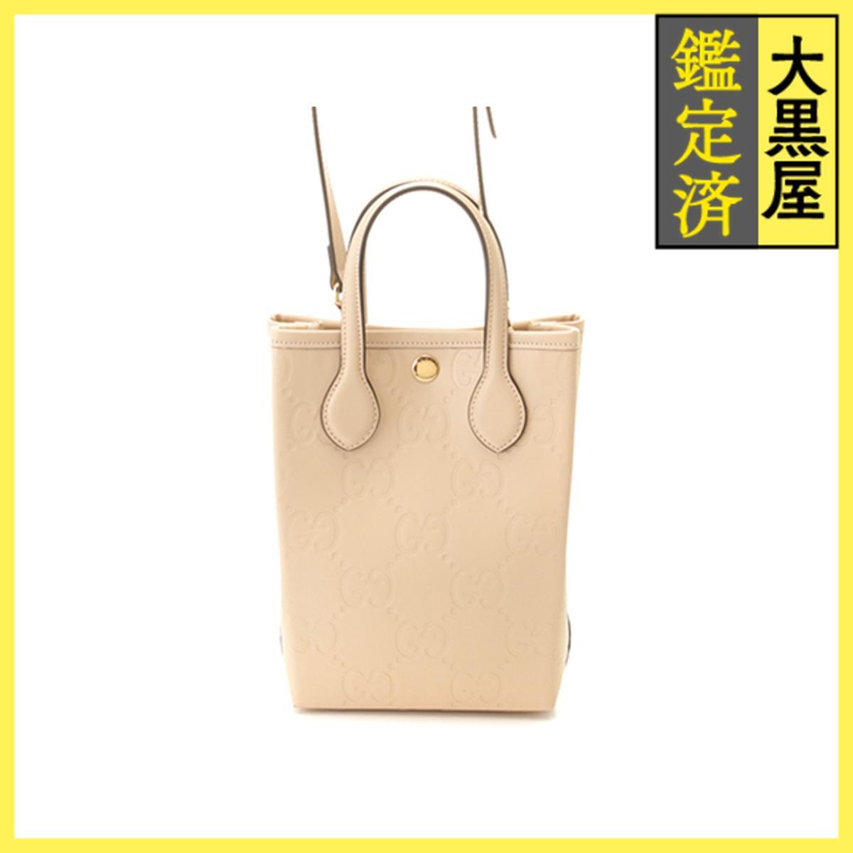 GUCCI グッチ GG スーパーミニバッグ ベージュ レザー 790133拍卖