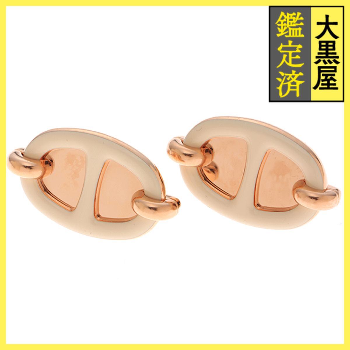 HERMES エルメス ミニマイヨンピアス クレーム/ピンクゴールド・ゴールドプレート拍卖