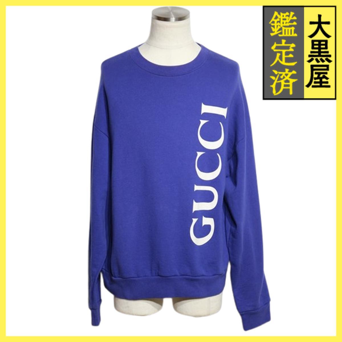 GUCCI グッチ 衣類 ロゴプリントスウェット メンズL ブルー コットン 599345 ( 2148103863578)拍卖