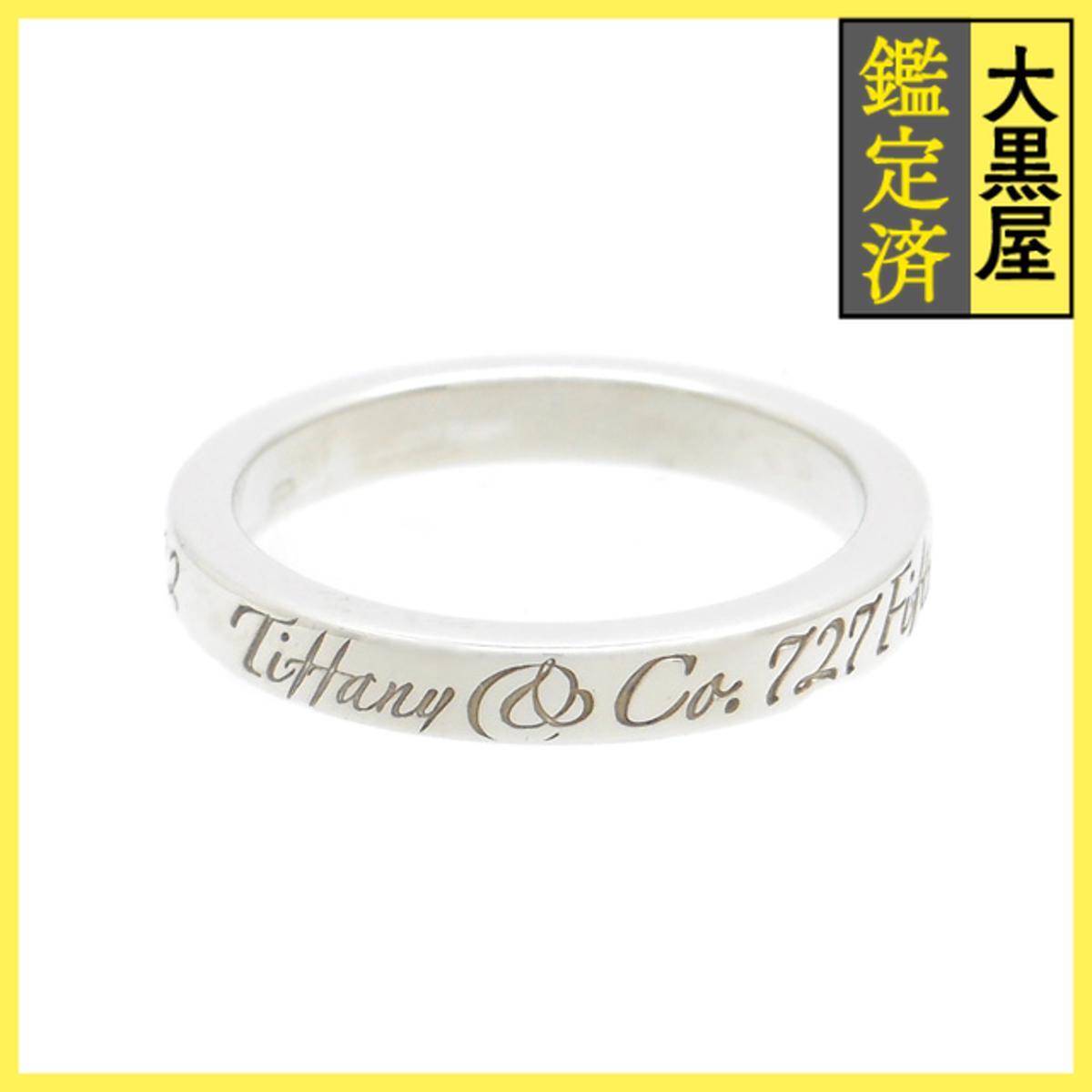 TIFFANY&CO ティファニー ノーツナローリング 指輪 727FifthAvenueNewYork10022 シルバー SV 2.7g拍卖