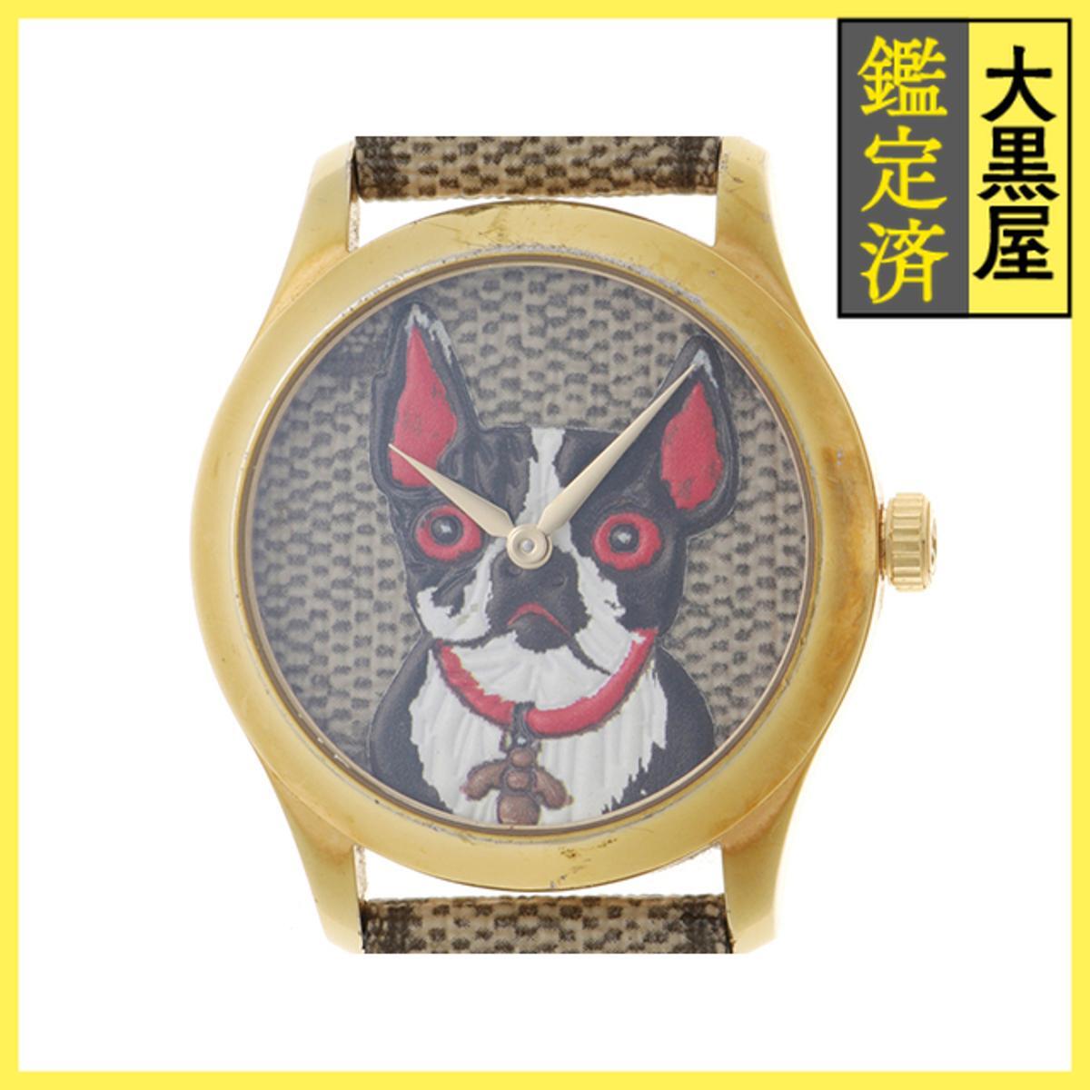 Gucci グッチ Gタイムレス 126.4 SS(ステンレス) クォーツ ベージュ/ドッグ 男性用/Men's watches拍卖