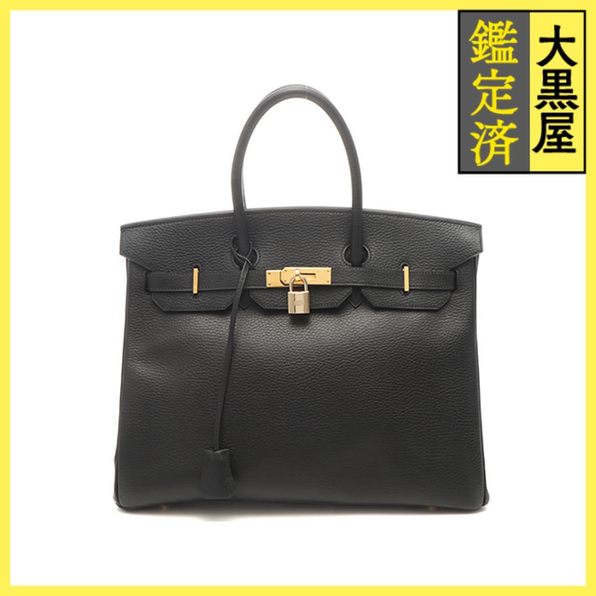 HERMES エルメス バーキン35 ハンドバッグ アルデンヌ ブラック/GP □G約2003年 433拍卖