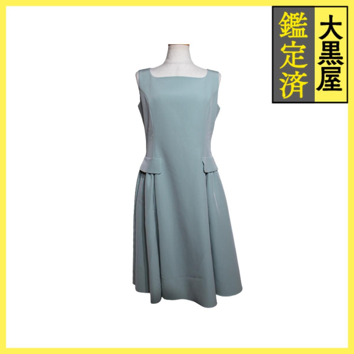 FOXEY NEW YORK フォクシーニューヨーク ノースリーブワンピース レディース38 ミントブルー トリアセテート ポリエステル拍卖