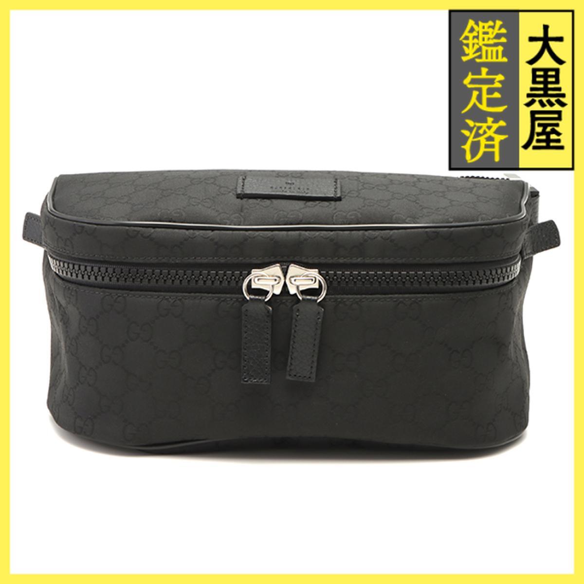 GUCCI グッチ GGウエストバッグ ブラック ナイロン レザー 449182 2148103897061拍卖