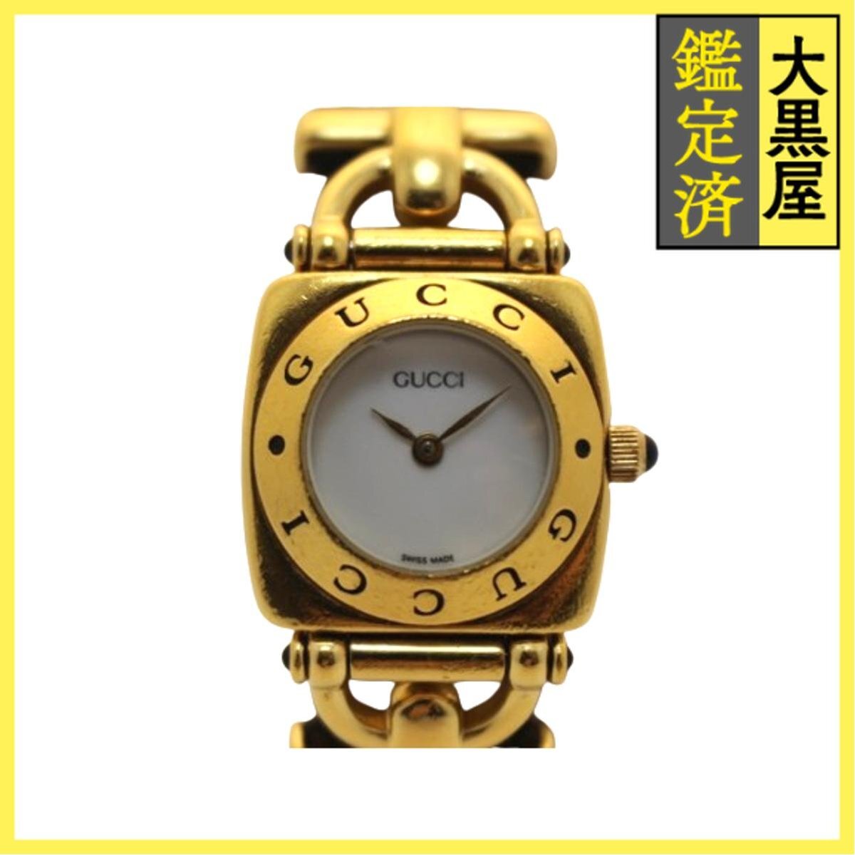 Gucci グッチ 6300L 6300L GP/革 ホワイト 女性用/Ladies watches拍卖