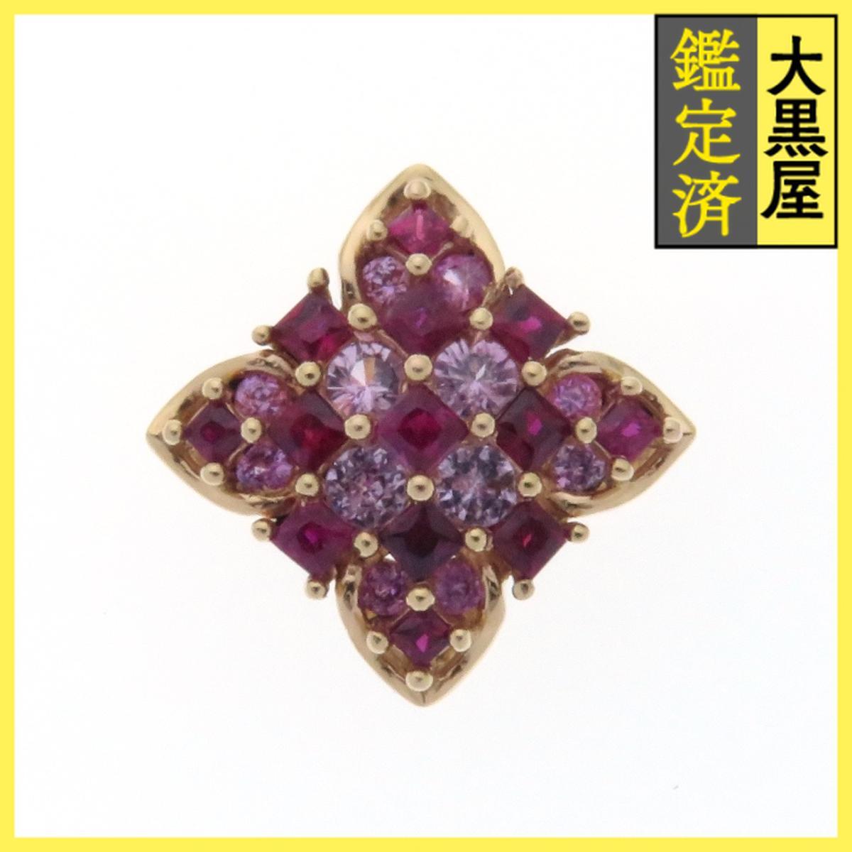 JEWELRY ノンブランドジュエリー 貴金属・宝石 トップ K18ピンクゴールド サファイア約0.30/0.32カラット 約2.2g拍卖