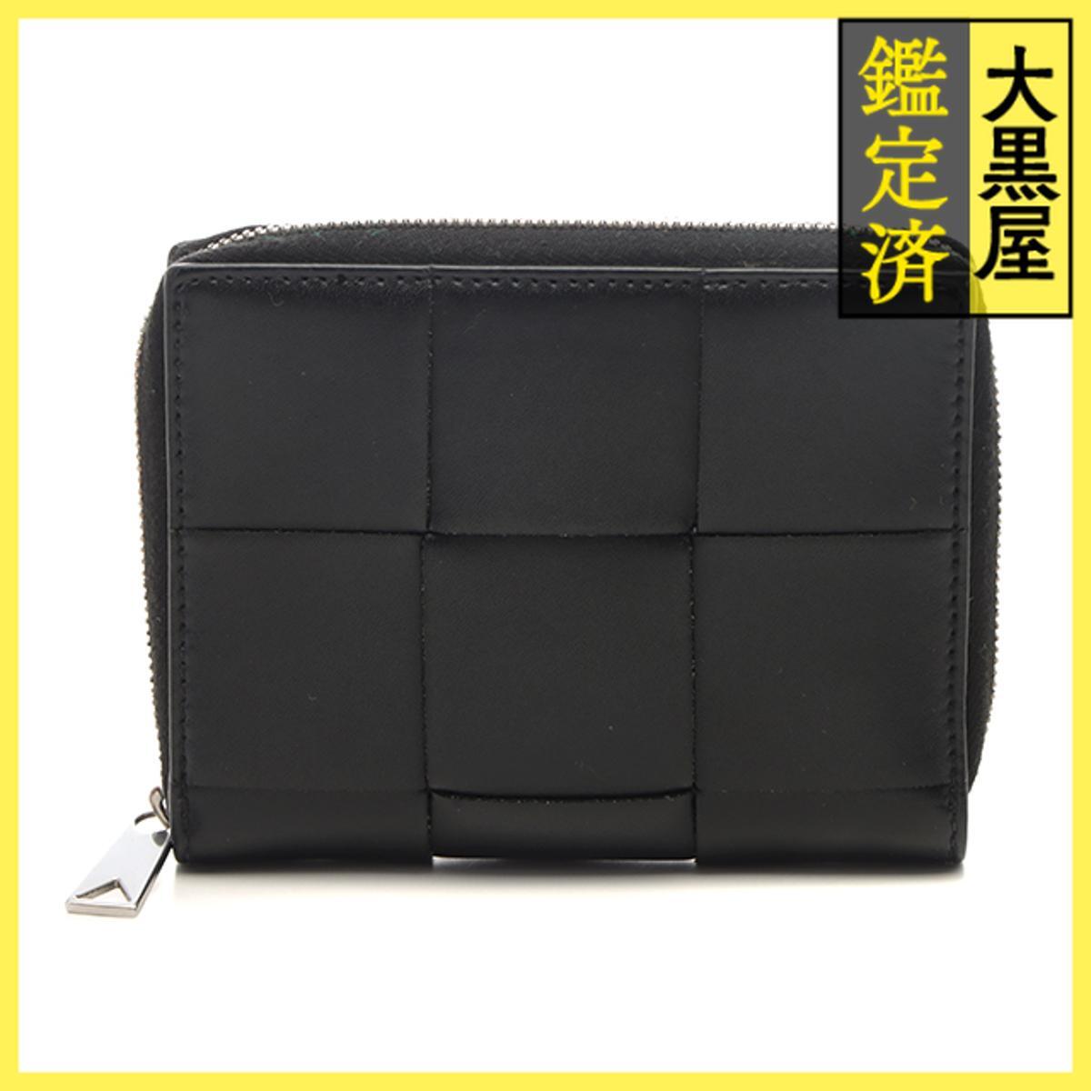 BOTTEGA VENETA ボッテガ・ヴェネタ 二つ折り財布 イントレチャート ジップアラウンドウォレット レザー ブラック拍卖