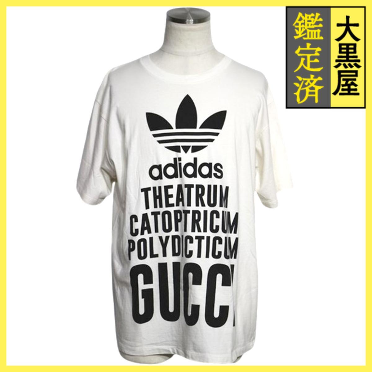 GUCCI グッチ 衣類 アディダスコラボロゴTシャツ メンズM ホワイト/ブラック コットン 616036 (2148103854804)拍卖