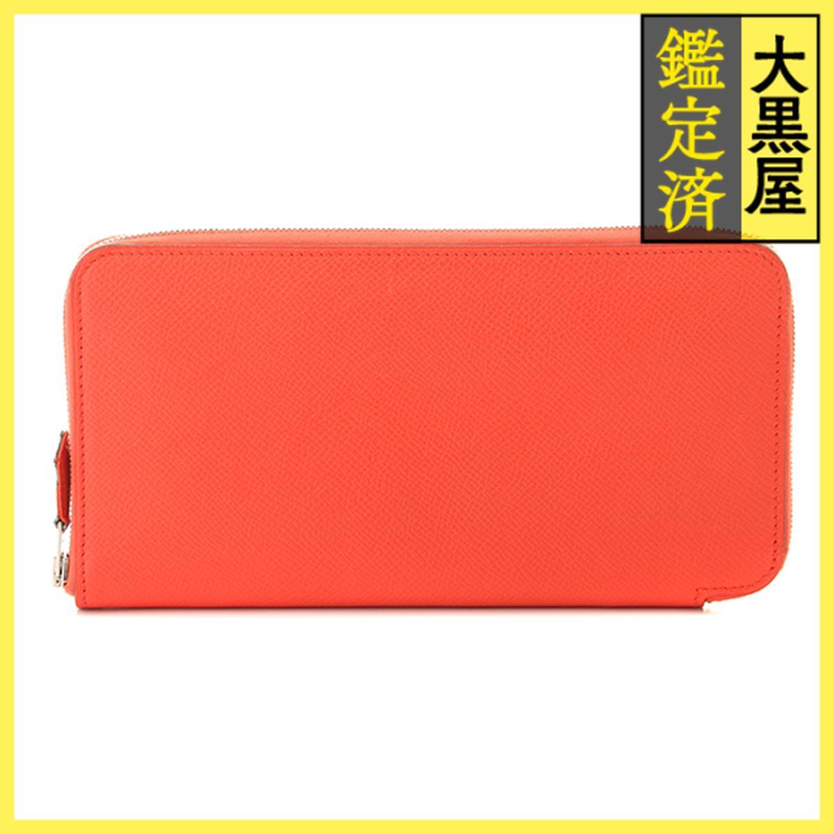 HERMES エルメス アザップロングシルクイン ラウンドファスナー長財布 069645CKAG オレンジポピー ヴォーエプソン T刻印拍卖