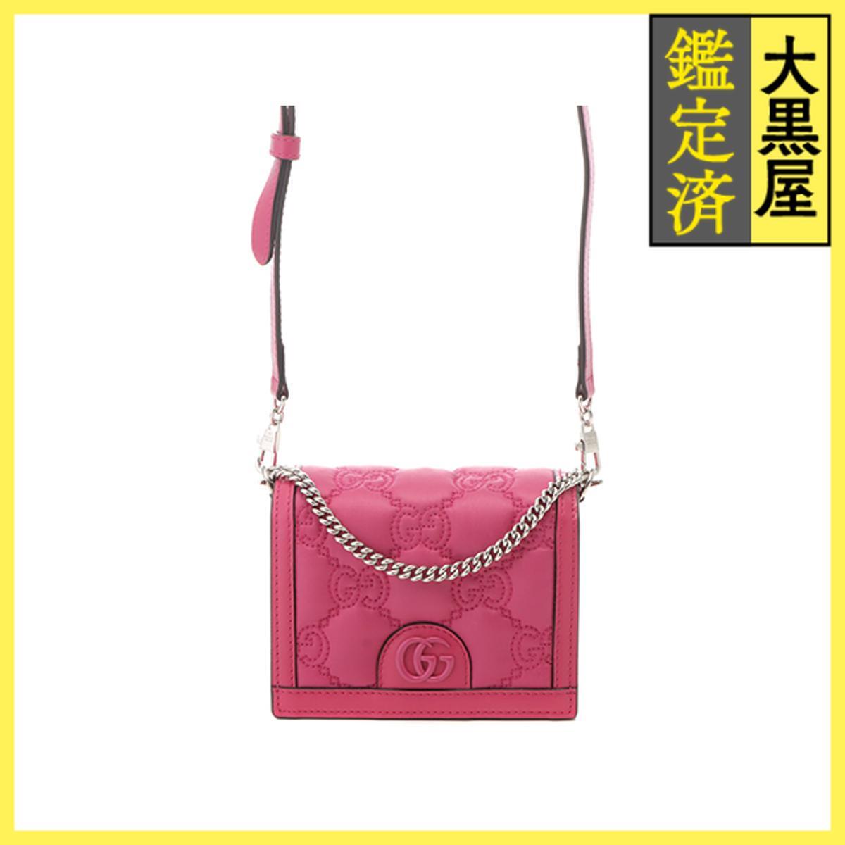 GUCCI グッチ GGキルティングミニ2wayバッグ フューシャピンク ナイロン/レザー 723777拍卖
