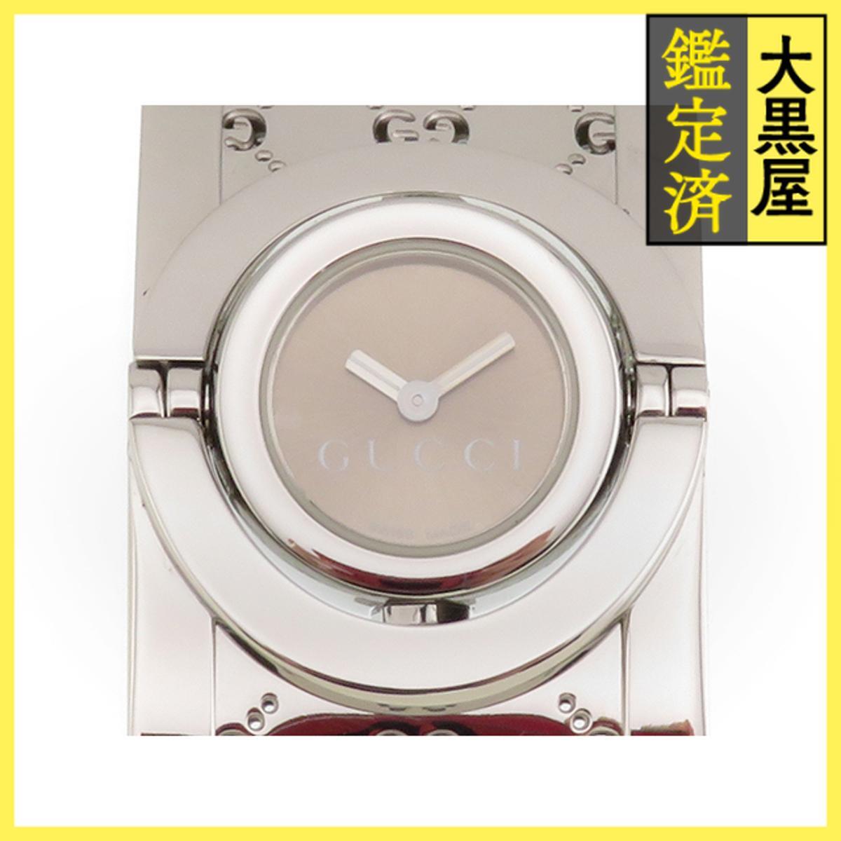 Gucci グッチ トワール バングルウォッチ 112 SS クォーツ グレー 女性用/Ladies watches拍卖