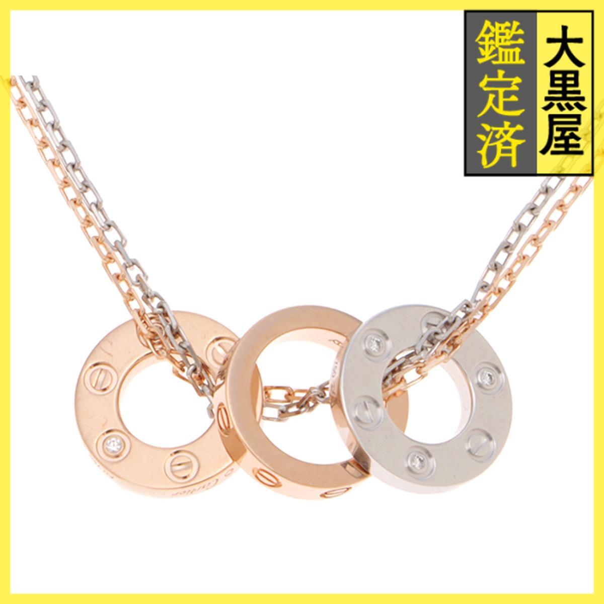 Cartier カルティエ ラブ ネックレス B7219700 K18WG/PG/6Pダイヤモンド計0.01ct 2017年正規品拍卖