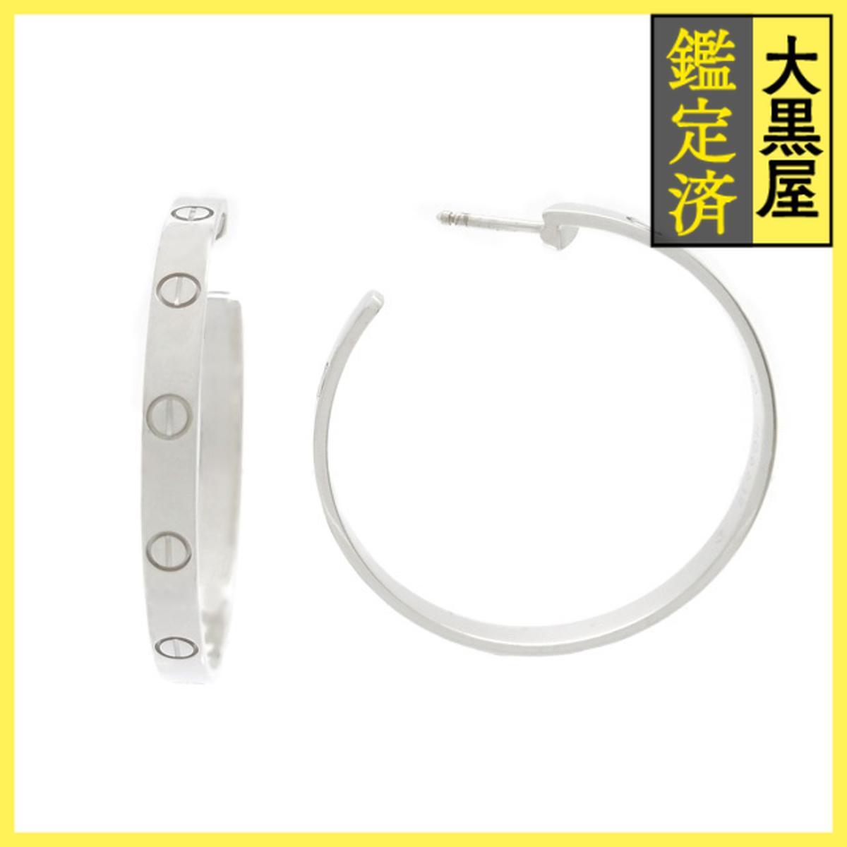 Cartier カルティエ ラブフープ ピアス ホワイトゴールド WG 12.8g ラージモデル B8028300(2147100531107)拍卖
