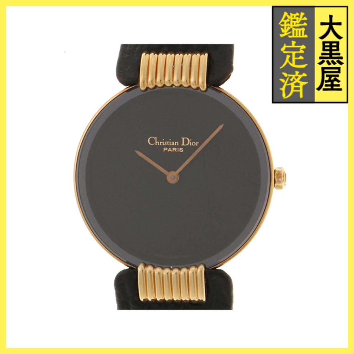 Dior ディオール バギラ 46-153 GP/レザー ブラック 女性用/Ladies watches拍卖