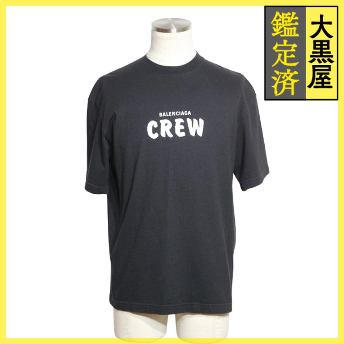 BALENCIAGA バレンシアガ 衣類 CREWロゴTシャツ XXS ブラック コットン 612966拍卖