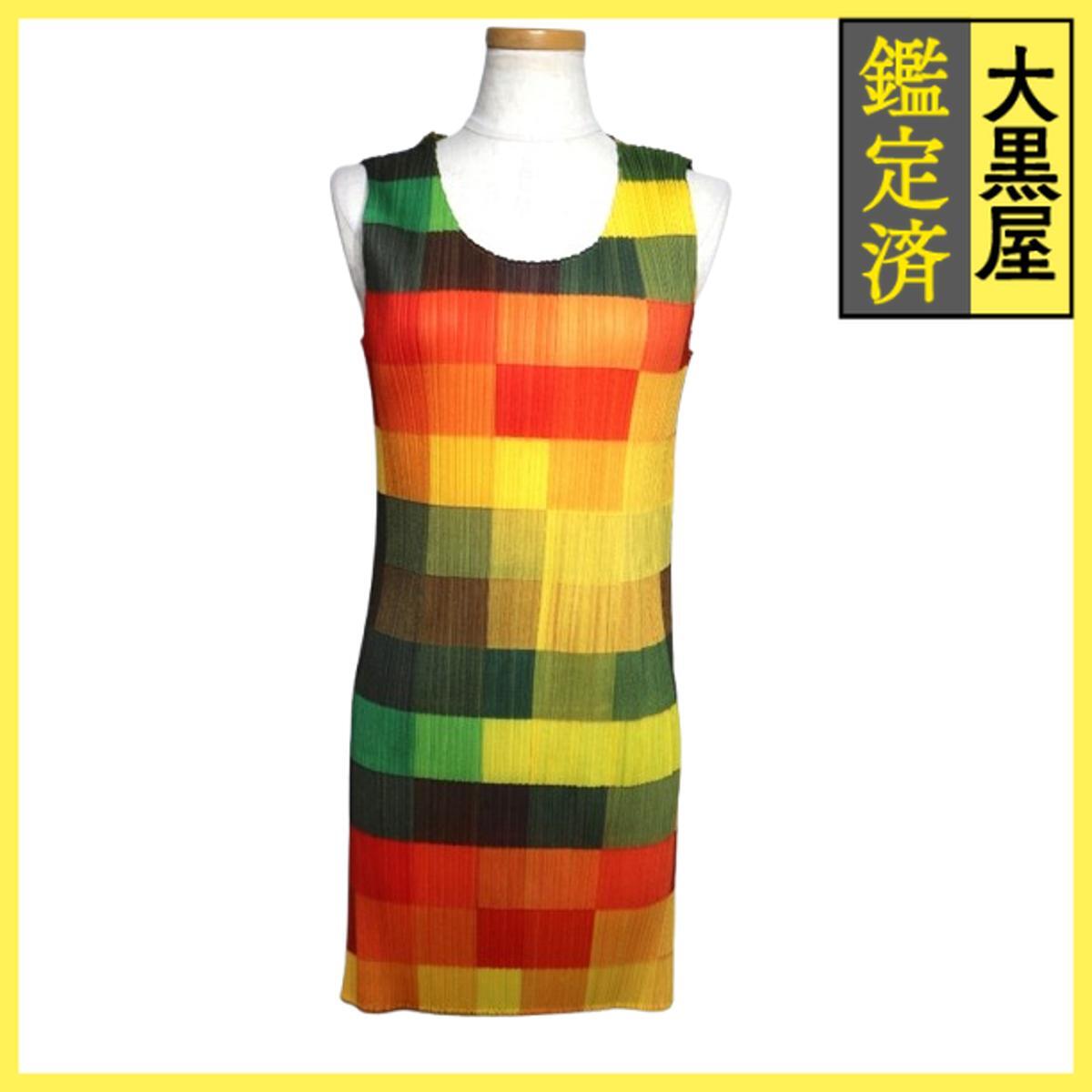 PLEATS PLEASE ISSEY プリーツプリーズ イッセイミヤケ チュニック トップス サイズ3(約L相当) マルチカラー ポリエステル拍卖