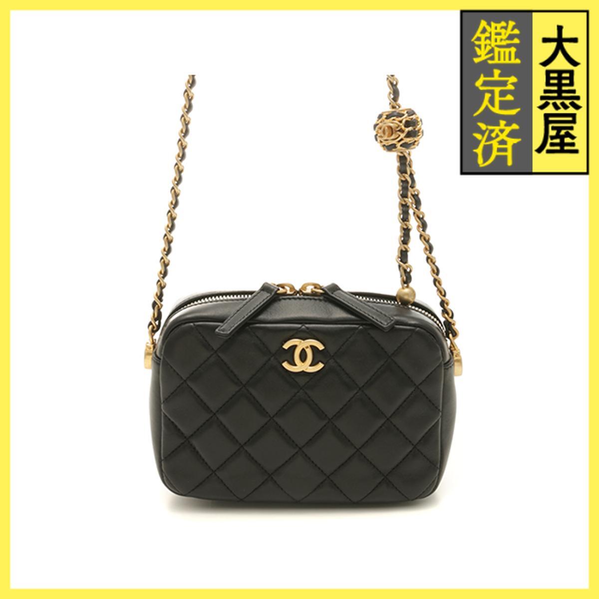 CHANEL シャネル ショルダーバッグ マトラッセ ココボール チェーンショルダー ブラック/GP ラムスキン TGXT****拍卖