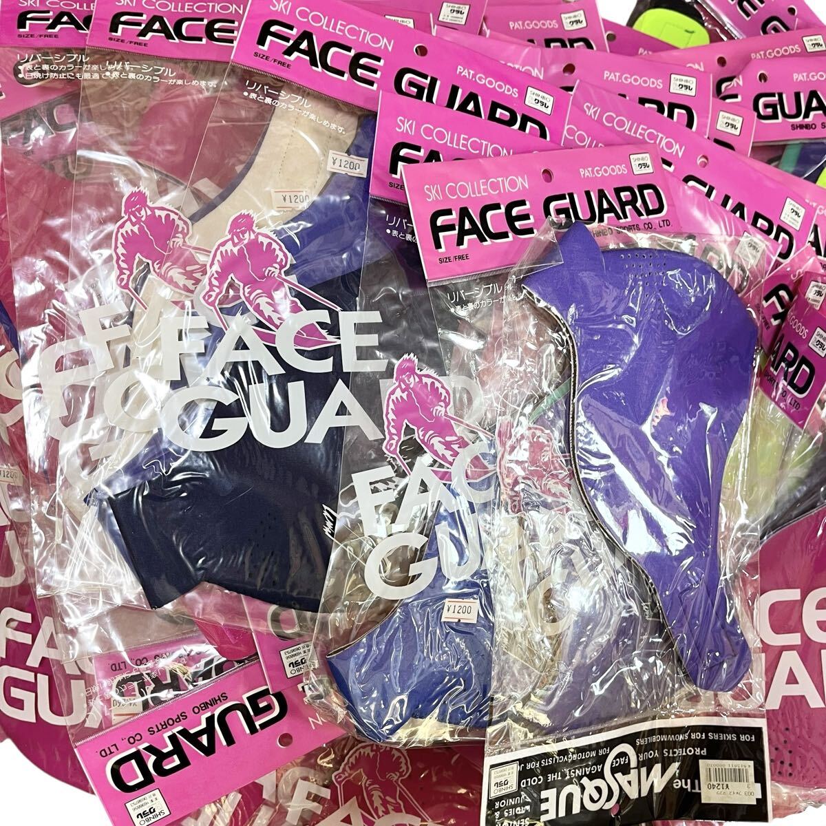 Ye2186cc 未使用 SHINBO SPORTS CO., LTD. FACE GUARD フェイスガード 107点まとめ売り スキー スノーボード リバーシブル サイズFREE 拍卖