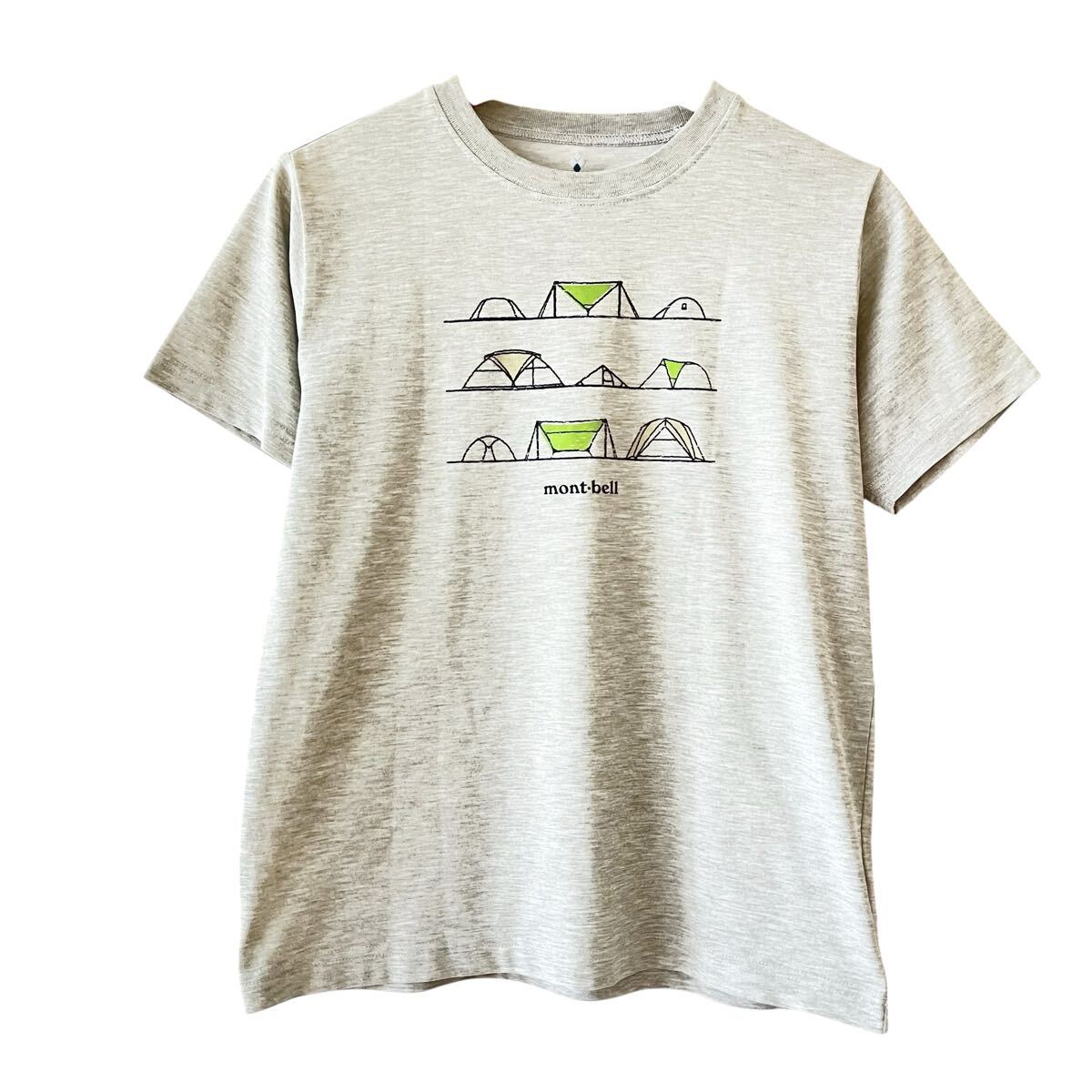 Ye2244cc mont-bell モンベル 半袖 Tシャツ グレー サイズ160 ジュニア kids 子供服 男の子 アウトドア 古着 小学生 通学拍卖