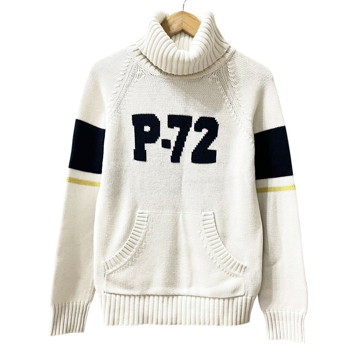 Ye2251cc NIKE ナイキ タートルネック セーター サイズM レディース アイボリー 長袖 ニット 厚手 ロゴ拍卖