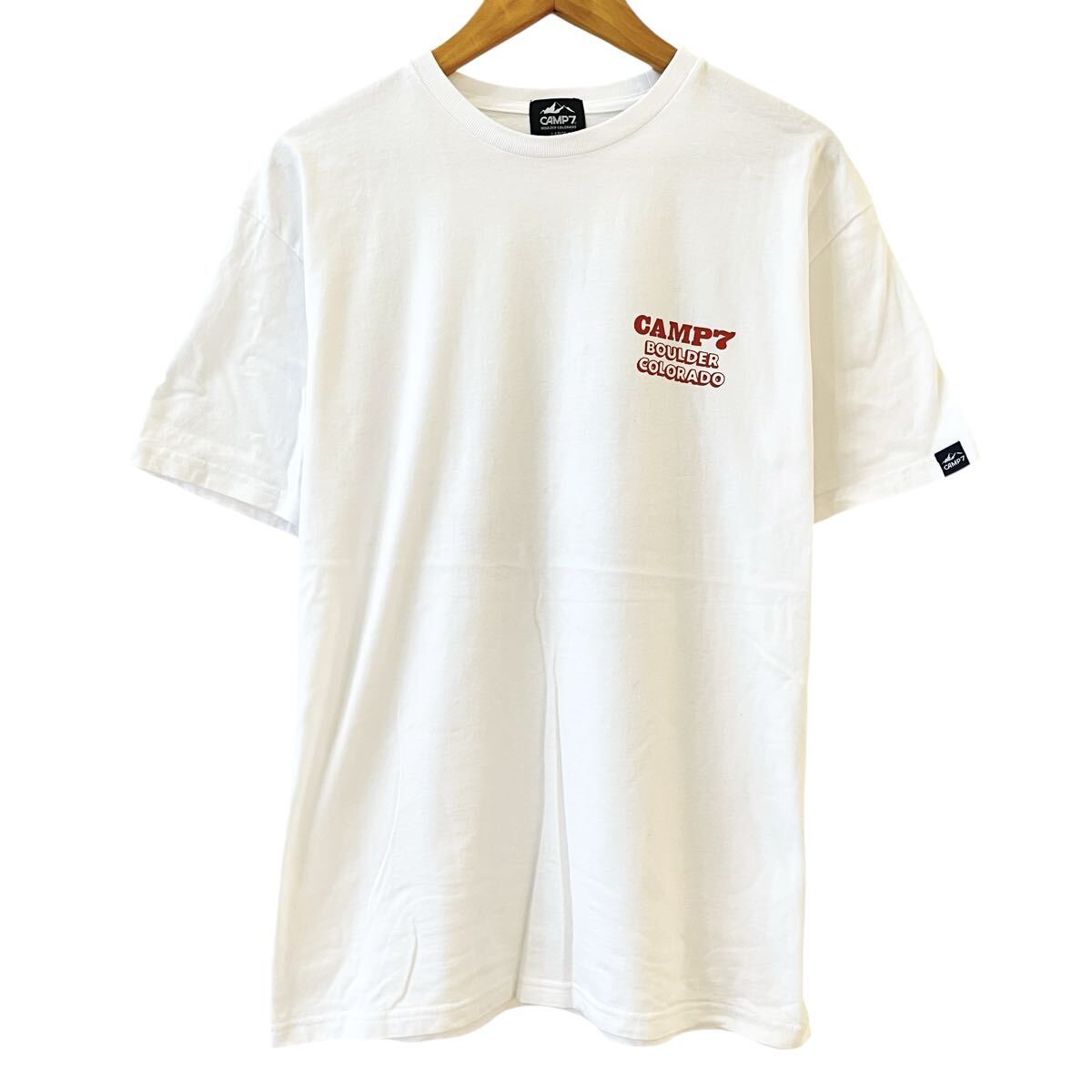 Ye2257cc CAMP7(キャンプセブン) 半袖Tシャツ サイズL ホワイト Tシャツ 白 メンズ プリント クルーネック 古着拍卖