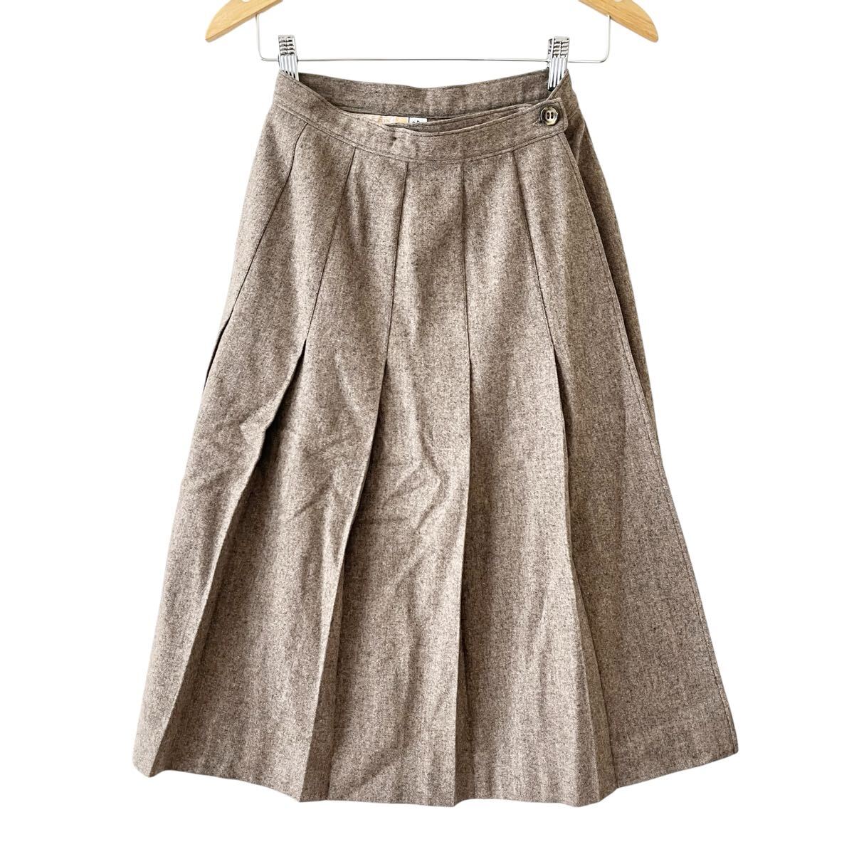 Ye2264cc PENDLETON ペンドルトン ロングスカート プリーツスカート ブラウン レディース サイズSくらい 古着 made in USA ウール拍卖