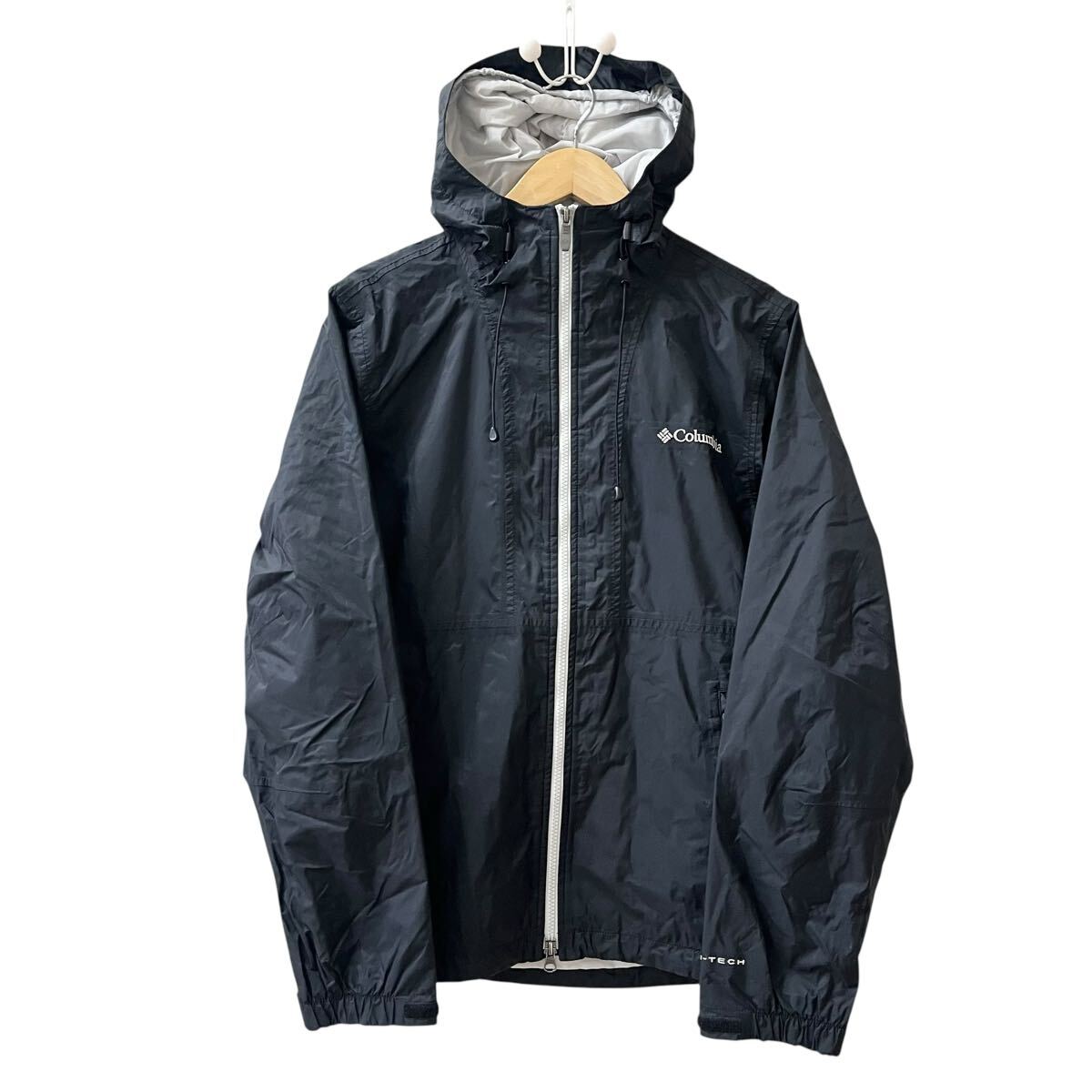 Ye2351cc Columbia コロンビア ナイロンジャケット OMNI-TECH オムニテック ブラック ナイロン サイズS メンズ アウトドア パーカー拍卖