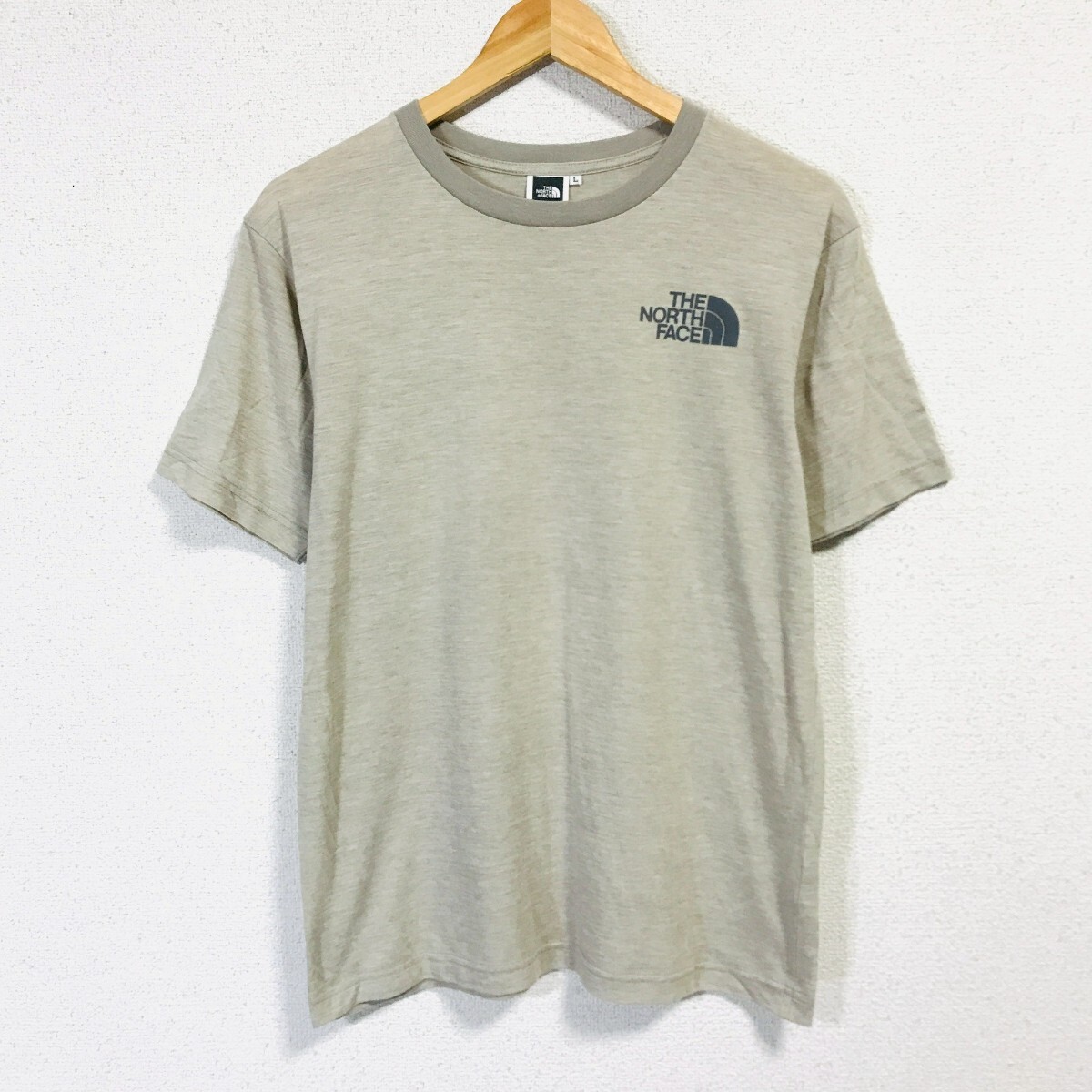 Ye2329dL THE NORTH FACE ザノースフェイス サイズL メンズ TNF Nuptse Tee 半袖Tシャツ グレー NT32993 アウトドア 古着 TEK TEE拍卖