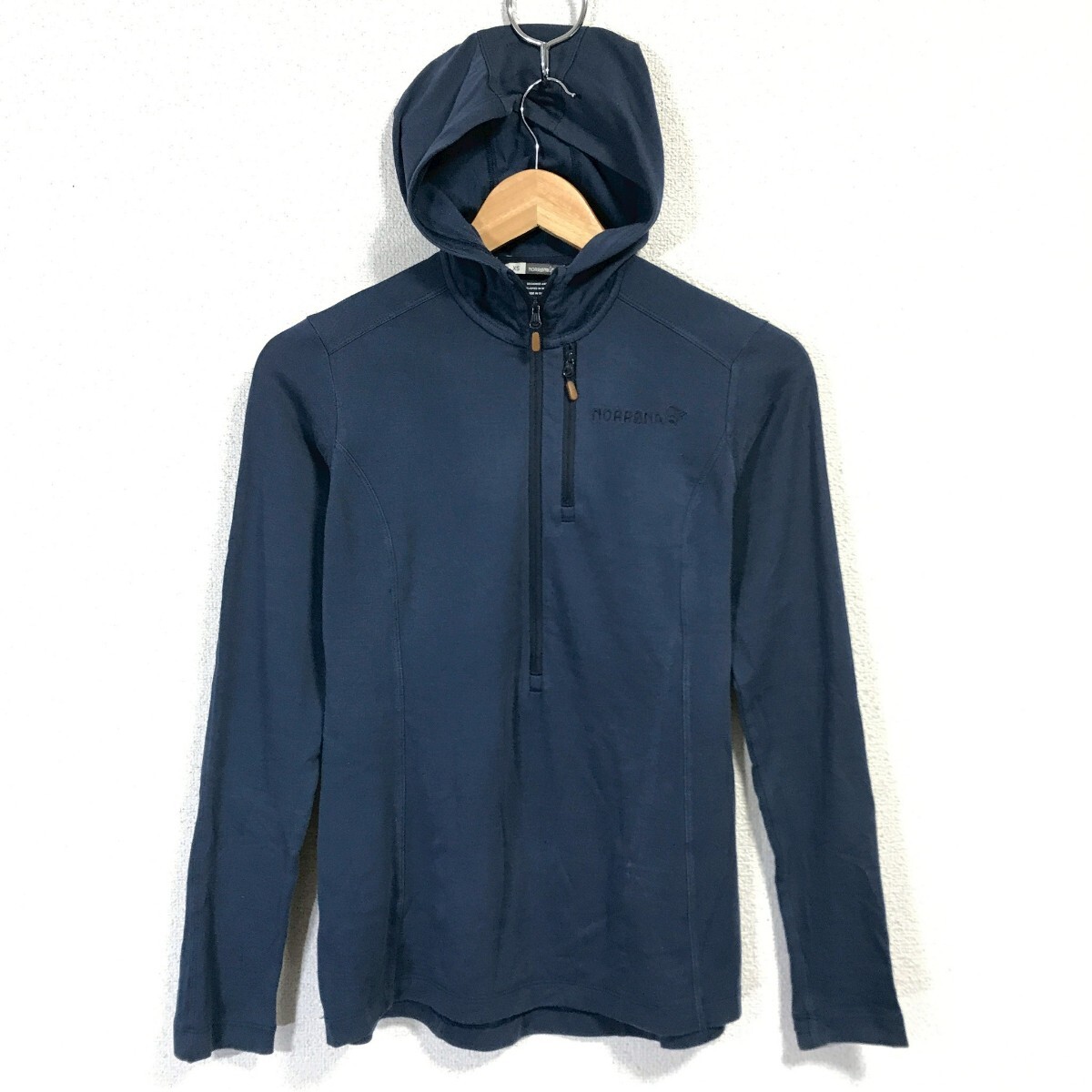 Ye2348dL NORRONA ノローナ svalbard サイズXS ジップアップパーカー フードパーカー 薄手 ネイビー 紺色 メンズ アウトドア拍卖