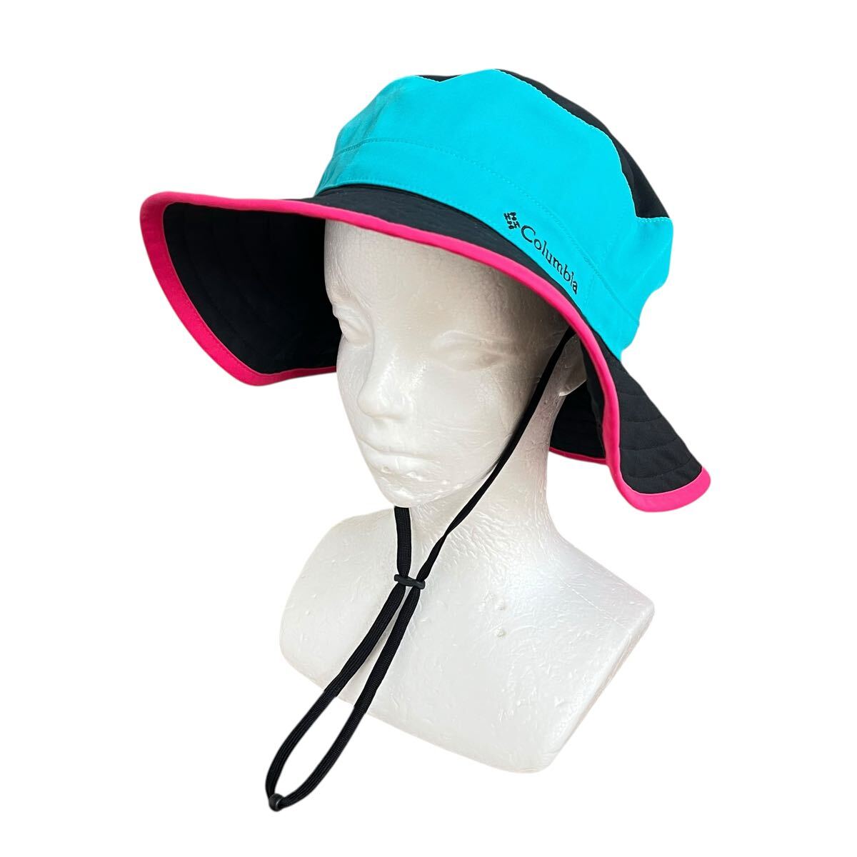 Ye2362cc コロンビア Columbia 撥水パッカブル ハット サファリ 帽子 ブラックxブルーxピンク ユニセックス S/M 121PU5529 アウトドア拍卖