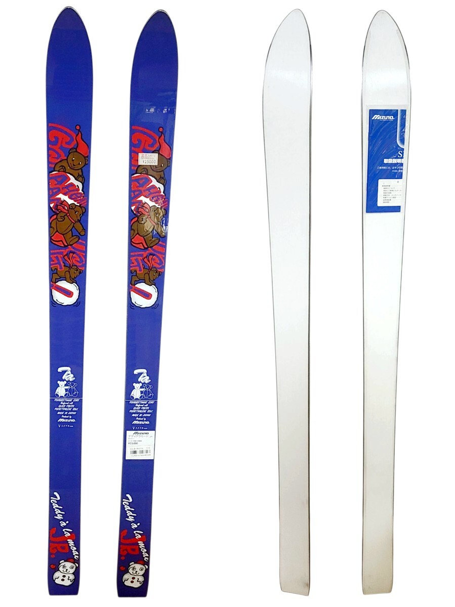 Ye2304LL◎未使用品 Mizuno Teddy a la mode JR. 110cm ミズノ テディベア テディアラモード スキー板 ジュニア 子供 ネイビー キッズ拍卖