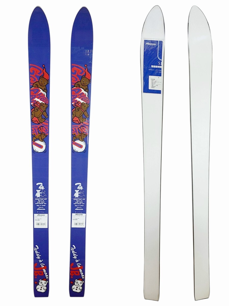 Ye2305LL◎未使用品 Mizuno Teddy a la mode JR. 110cm ミズノ テディベア テディアラモード スキー板 ジュニア 子供 ネイビー キッズ拍卖