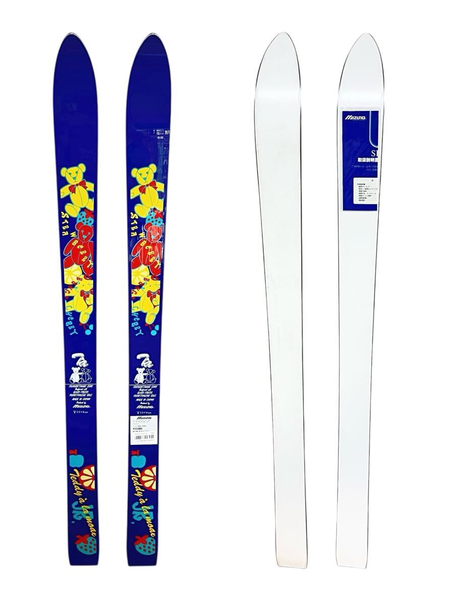 Ye2291cc ◎未使用品 Mizuno Teddy a la mode JR. 100cm ミズノ テディベア テディアラモード スキー板 ジュニア 子供 ネイビー キッズ拍卖