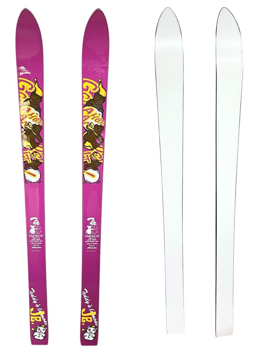 Ye2294cc ◎未使用品 Mizuno Teddy a la mode JR. 110cm ミズノ テディベア テディアラモード スキー板 ジュニア 子供 ピンク キッズ拍卖