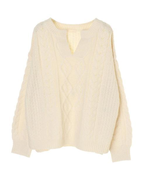 earth music&ecology (アースミュージック&エコロジー) ヘンリーケーブルニット プルオーバー 拍卖