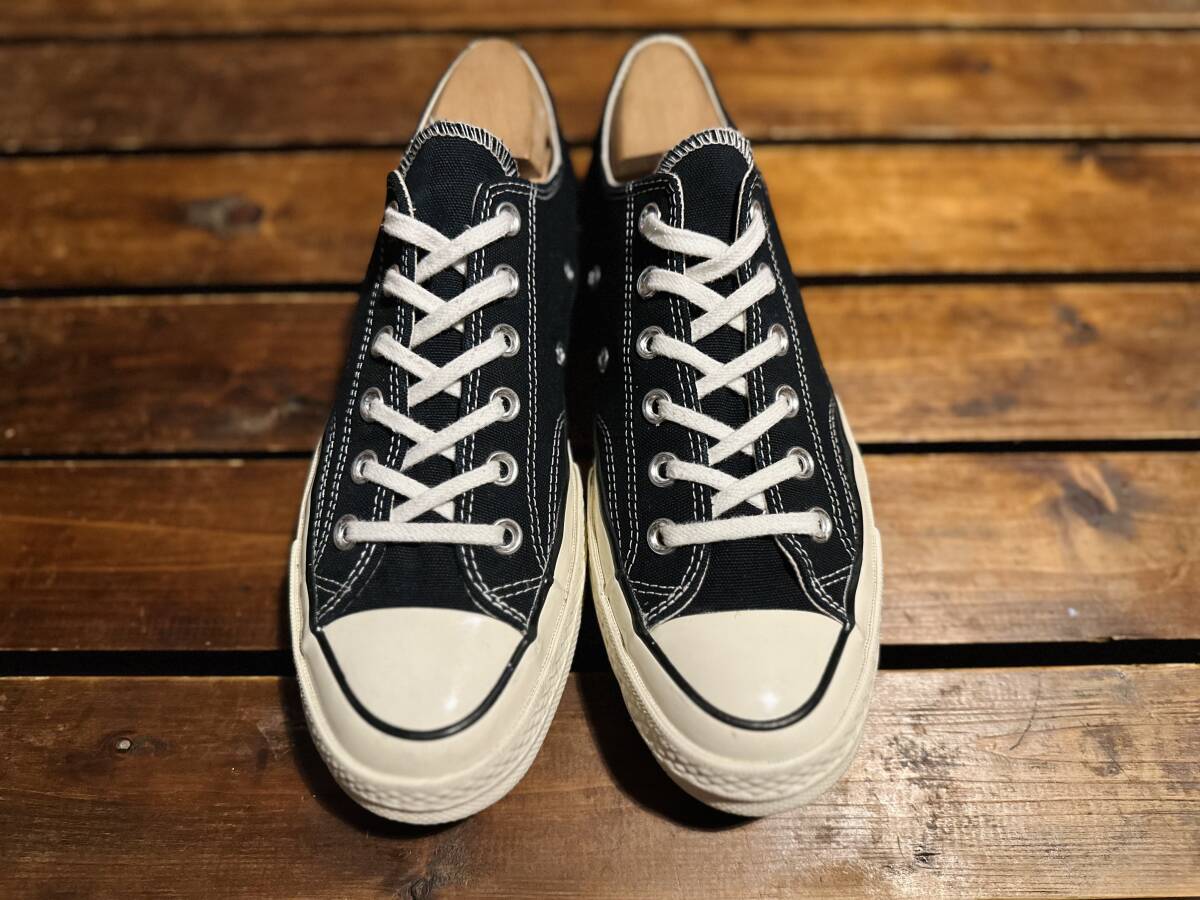 コンバース chuck Taylor チャックテイラー ct70 オールスター CONVERSE 三ツ星 OX ローカット LOW 25.5 ブラック拍卖