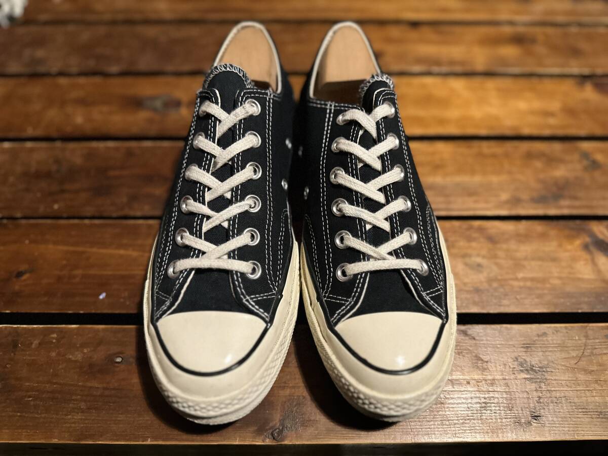 コンバース chuck Taylor チャックテイラー ct70 オールスター CONVERSE 三ツ星 OX ローカット LOW 25.5 ブラック 拍卖