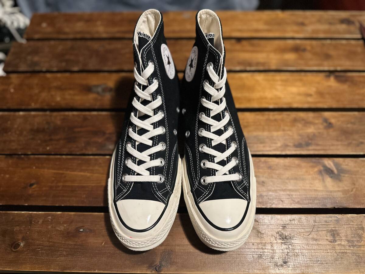 コンバース chuck Taylor チャックテイラー ct70 オールスター CONVERSE 三ツ星 ハイカット HI 25.5 ブラック拍卖