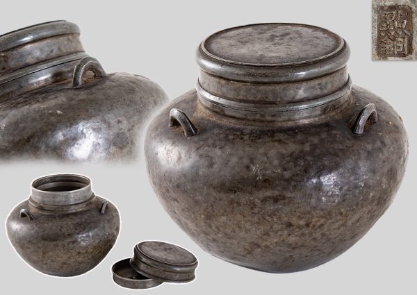 煎茶道具 唐物 古玩 古錫 斑錫 三耳 茶壷 重さ 約233g拍卖