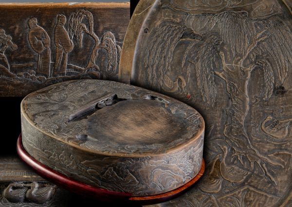 中国 硯 唐物 書道具 文房四宝 古硯 唐物 中国 書道 老坑 坑仔巌 唐硯 文房四宝 硯重さ約6.6kg拍卖