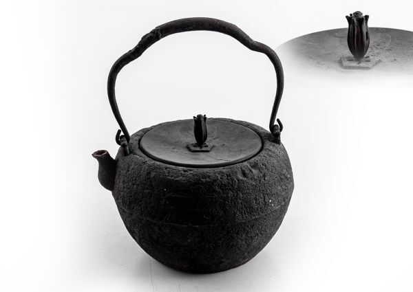 釜師造 手取形 蕾形摘 鉄瓶 煎茶道具 紫砂 鐵壷 湯沸 茶器拍卖