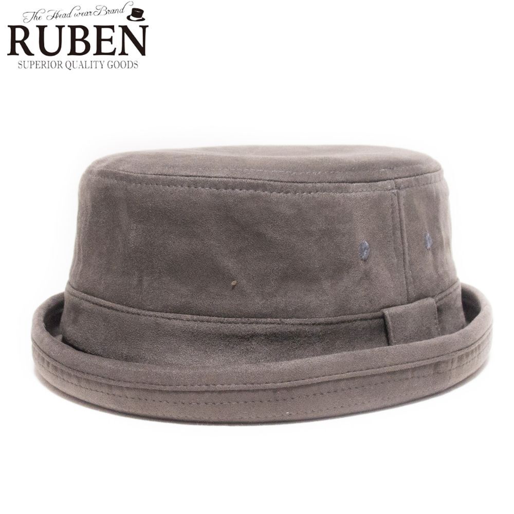 新品 RUBEN エコスエード ポークパイハット フリーサイズ グレー拍卖