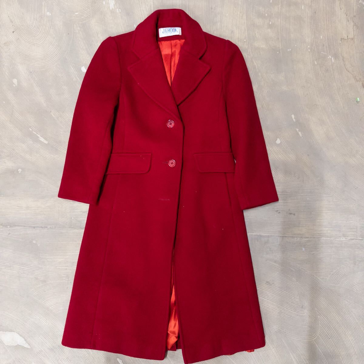 90年代 J.G.HOOK ウールコート USA製 レディース レッド 古着卸拍卖