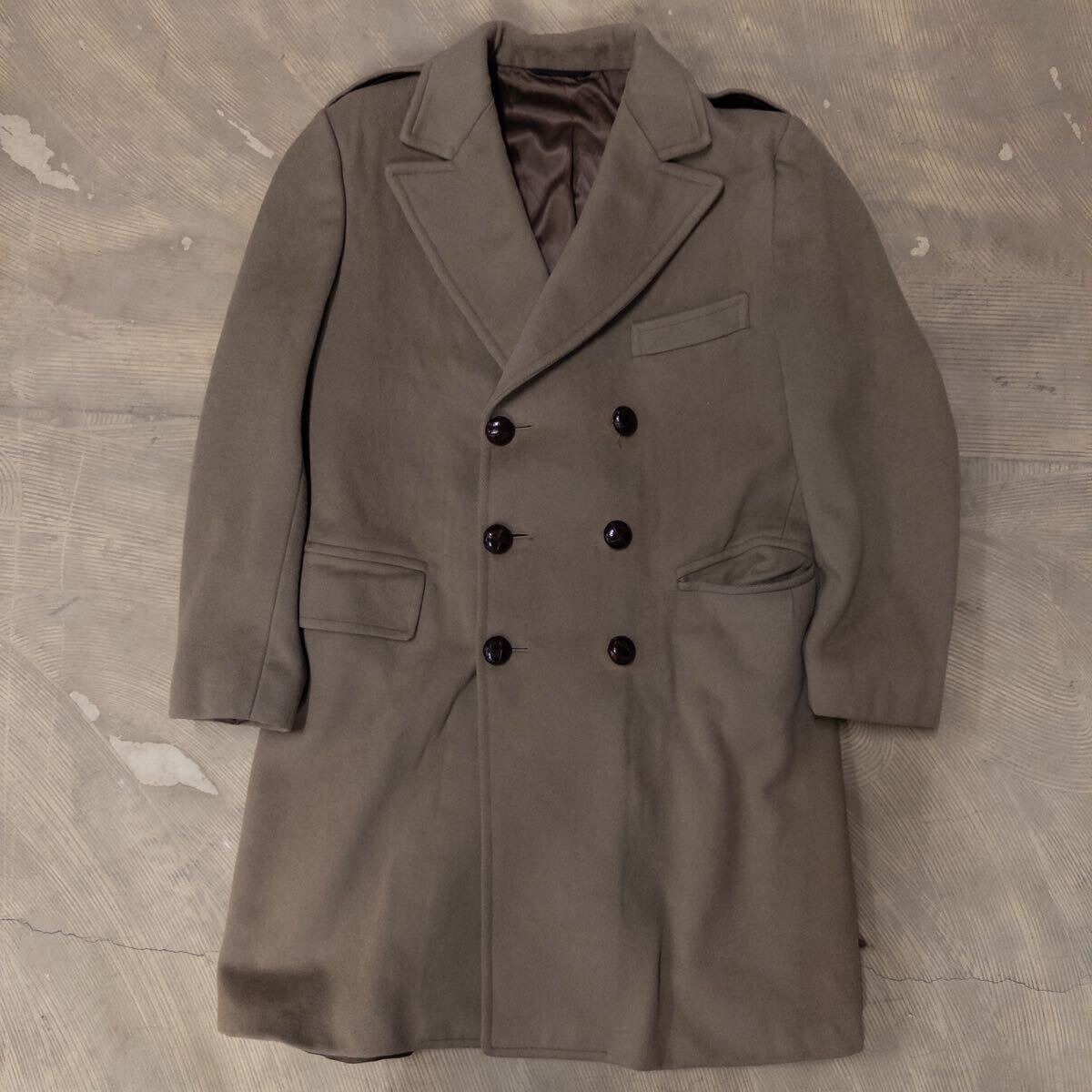 90年代 STEVENS CLOTHES ウールコート メンズs カーキ拍卖