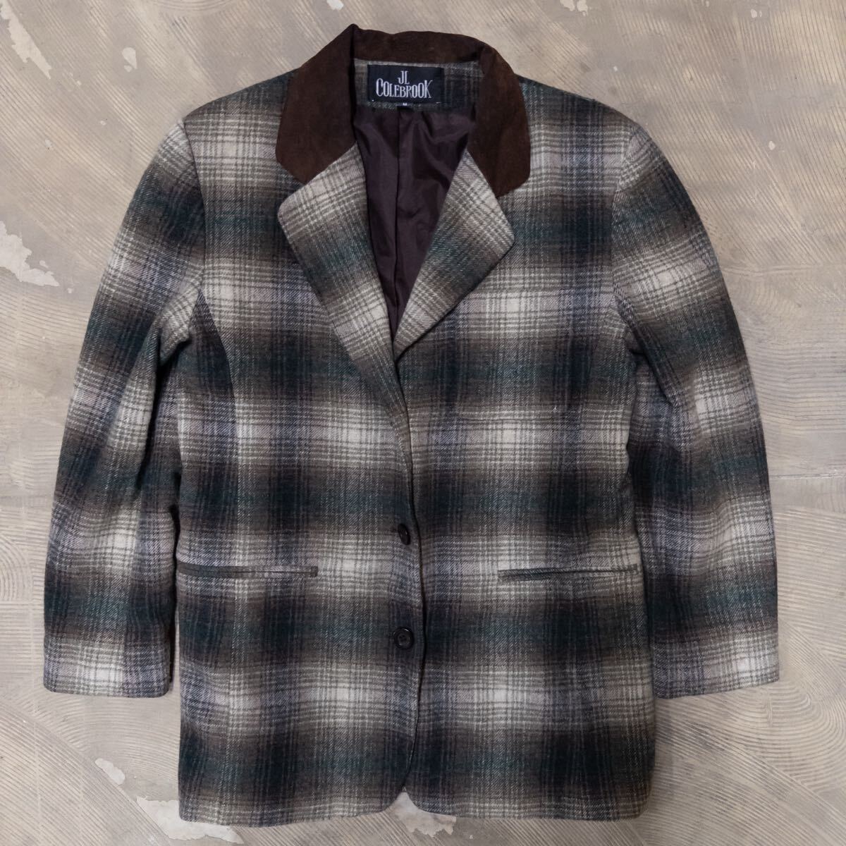 90-00s JL COLEBROOK ウールジャケット オンブレチェック メンズS〜M拍卖