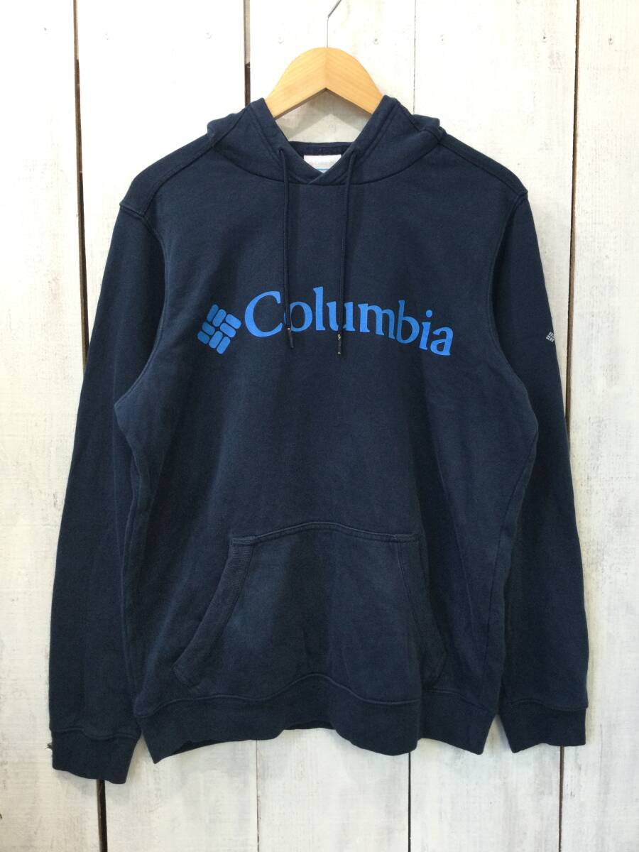 Columbia コロンビア ビックロゴ プリント スウェットパーカー フード付きトレーナー メンズS 良品綺麗拍卖