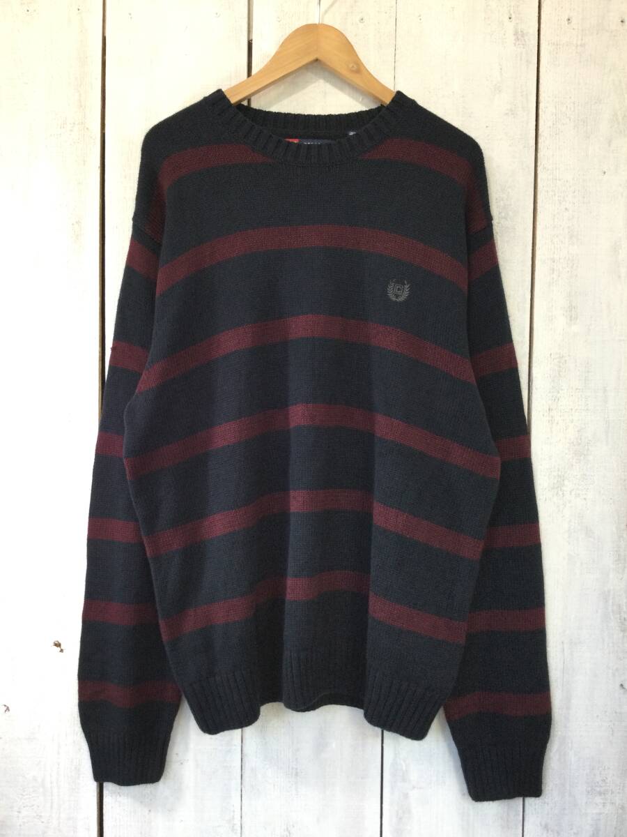 CHAPS チャップス ボーダー柄 コットンニット クルーネックセーター メンズXL 状態良好 拍卖
