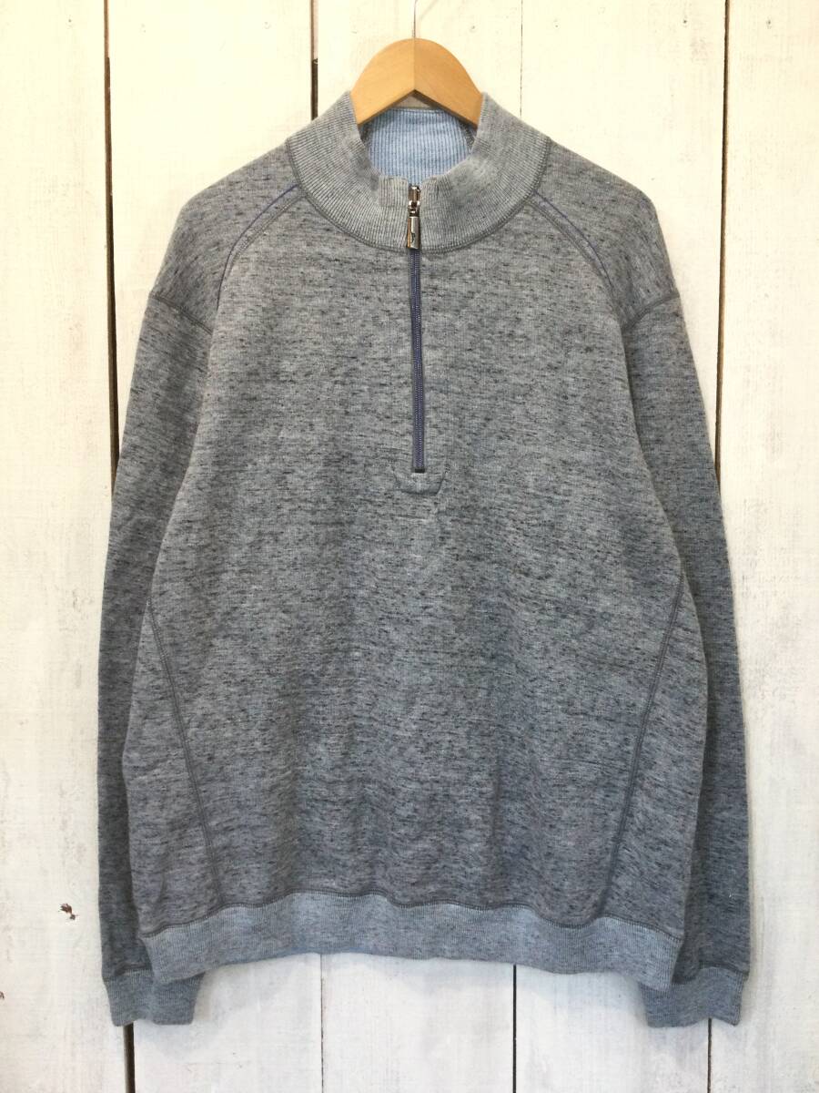 TOMMY BAHAMA トミーバハマ リバーシブル サーマル生地 ハーフジップ スウェット スウェットシャツ メンズL 良品綺麗拍卖