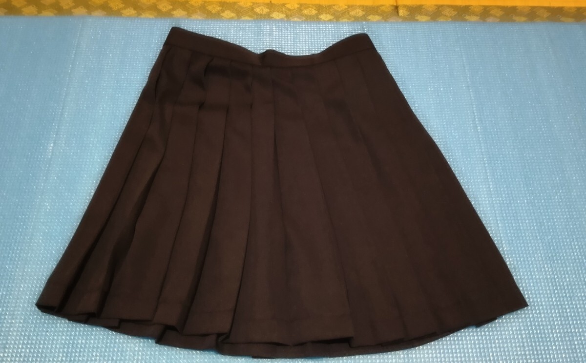 紺色 プリーツスカート Lサイズ アジャスター付 ひざ丈スカート スクールスカート コスプレ衣装拍卖